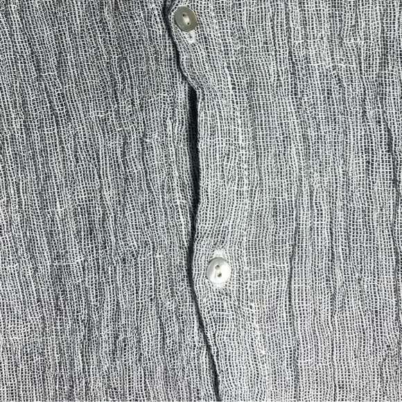 100% Linen Smock Lagenlook Tunic Top Batwing Sleeves Button Front Detail Size Sm - Picture 3 of 8